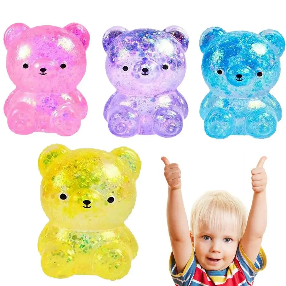 Fidget Bear Toy Squishies Glitter Gummy Bear