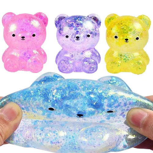 Fidget Bear Toy Squishies Glitter Gummy Bear