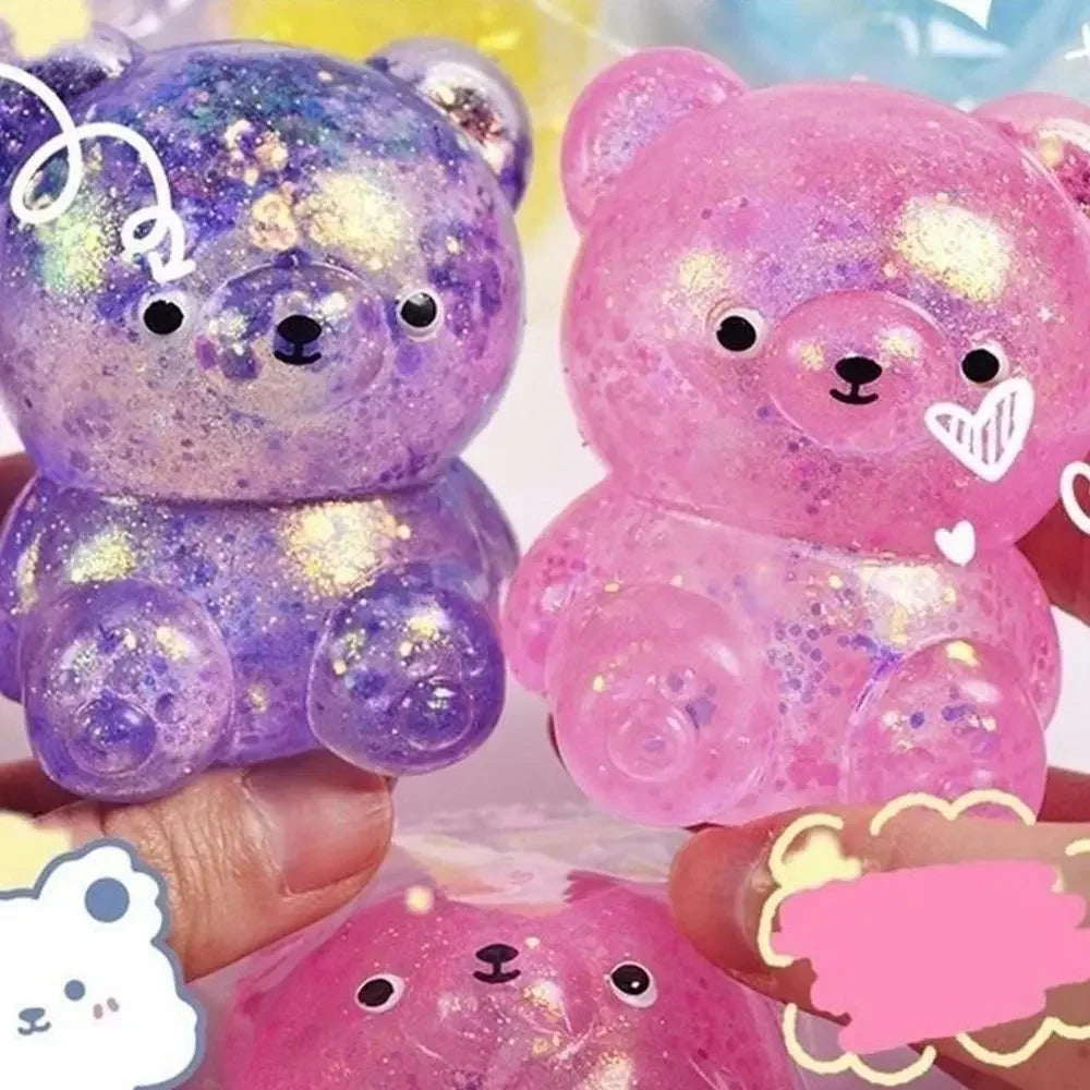 Fidget Bear Toy Squishies Glitter Gummy Bear