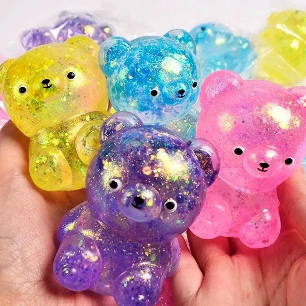 Fidget Bear Toy Squishies Glitter Gummy Bear