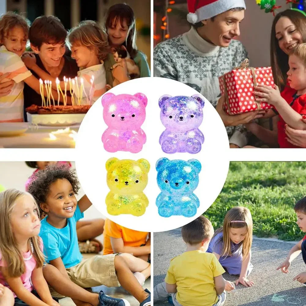 Fidget Bear Toy Squishies Glitter Gummy Bear