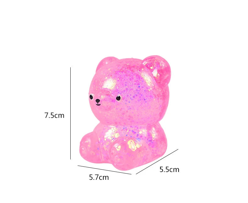 Fidget Bear Toy Squishies Glitter Gummy Bear