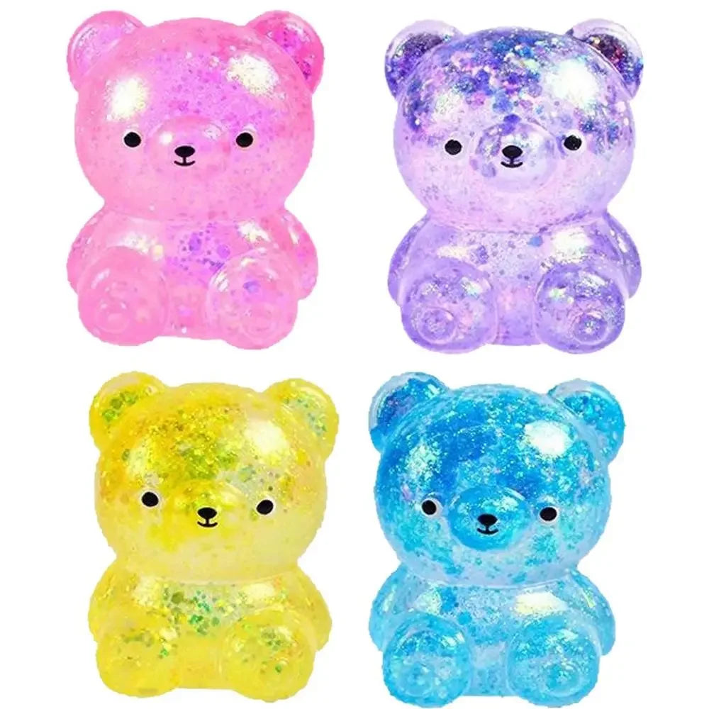 Fidget Bear Toy Squishies Glitter Gummy Bear