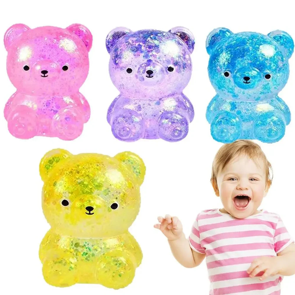Fidget Bear Toy Squishies Glitter Gummy Bear